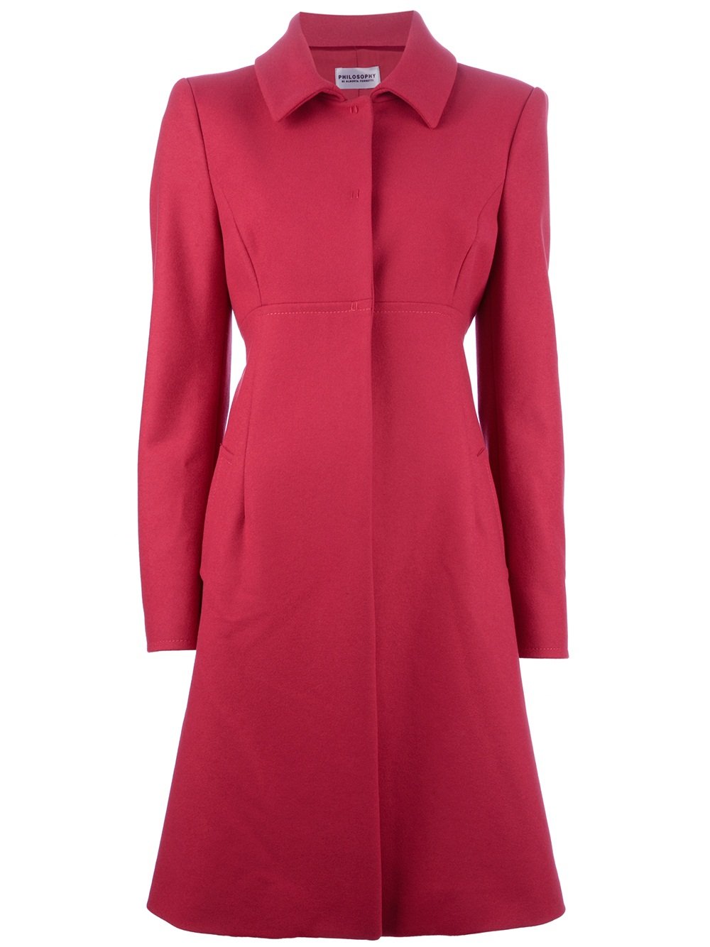 Philosophy di Alberta Ferretti Long Raspberry Coat — UFO No More